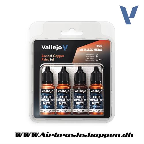 77.253 Ancient Copper Paint Set 4x18ml - True Metallic Metal